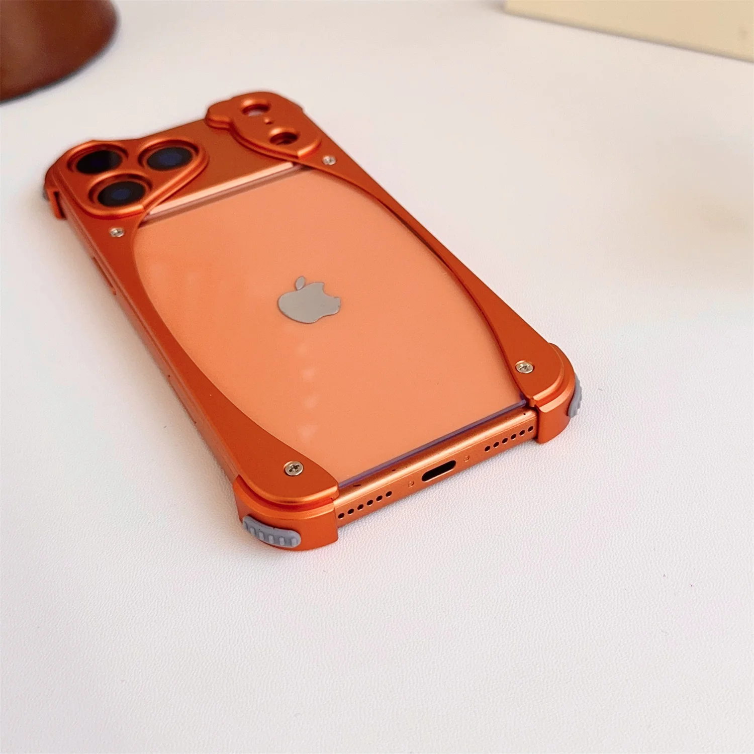 Metalowa obudowa na telefon ze stopu aluminium do iPhone'a 17 Pro 17 Pro Max, odporna na wstrząsy i upadki, przezroczysta osłona akrylowa — zdjęcie produktu 4