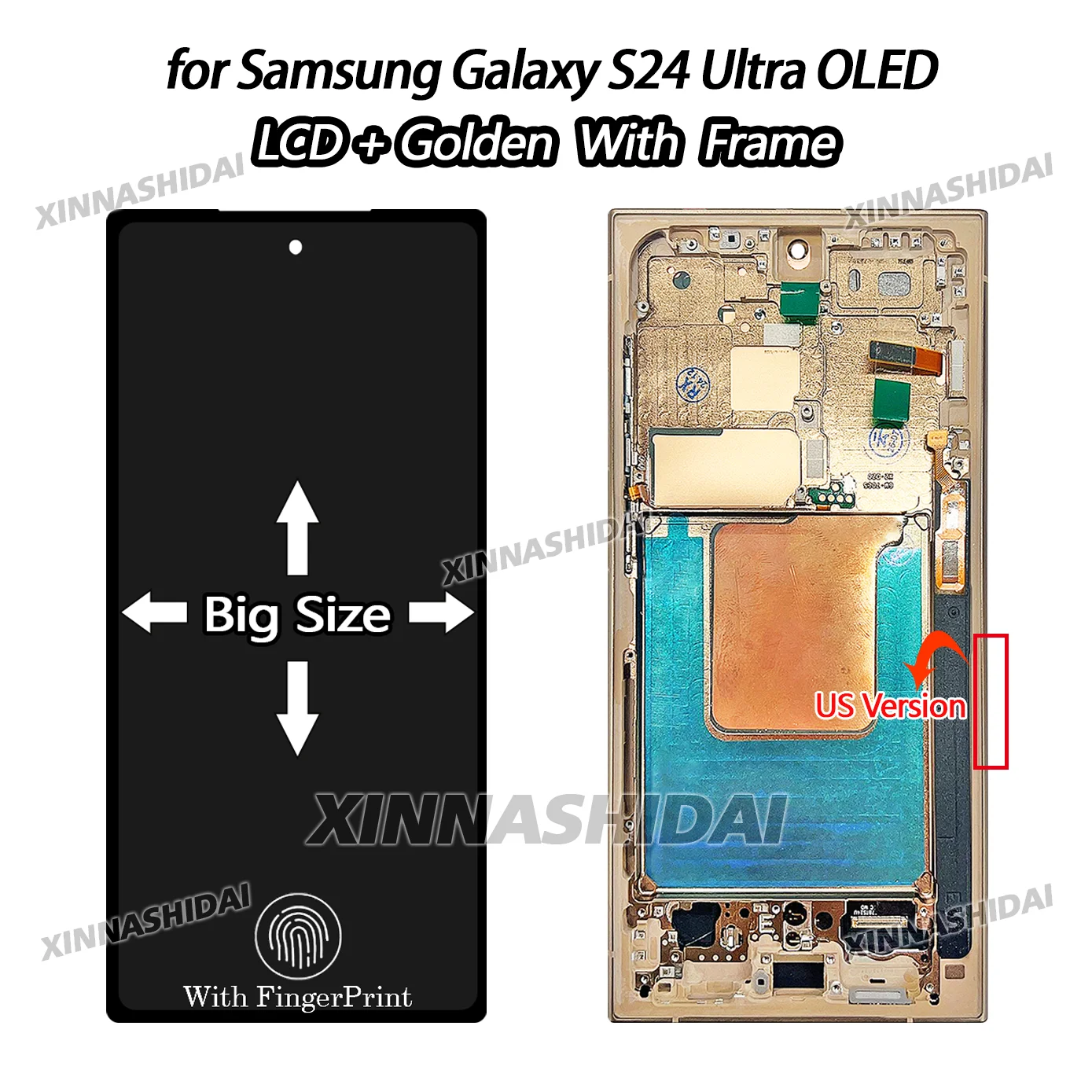 Hoogwaardig groot OLED-scherm voor Samsung Galaxy S24 Ultra LCD-display touchscreen digitizer voor S24 Ultra + frame vervanging