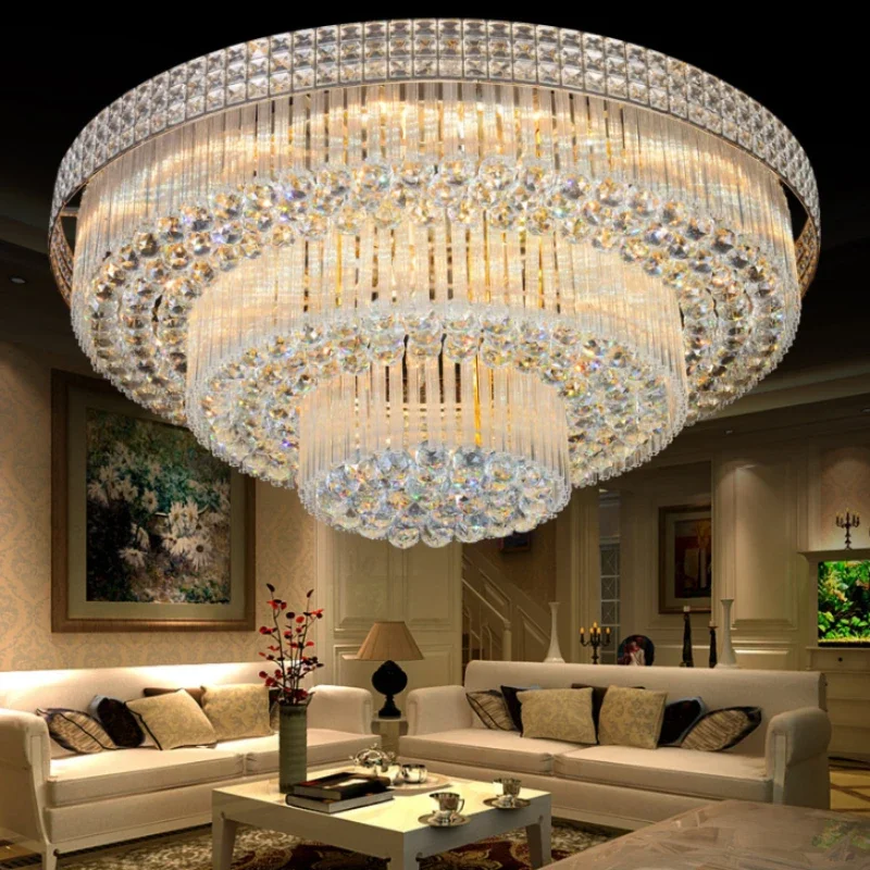 

Modern Design Solutions Factory-supplied Large Lustre Crystal Ceiling Light AC Power LED Switch Hotels Zhongshan