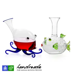 Luxury Glass Wine Container Globefish Decanter Drinking Vesseel Quick Decanter Glass Container