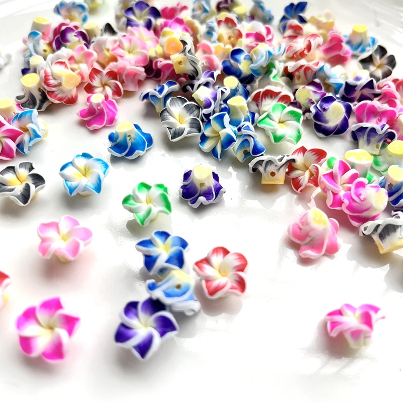 20 pieces/batch 14mm small polymer clay egg flower beads, multi-color mixed Diy bracelet, Hawaiian jewelry production process