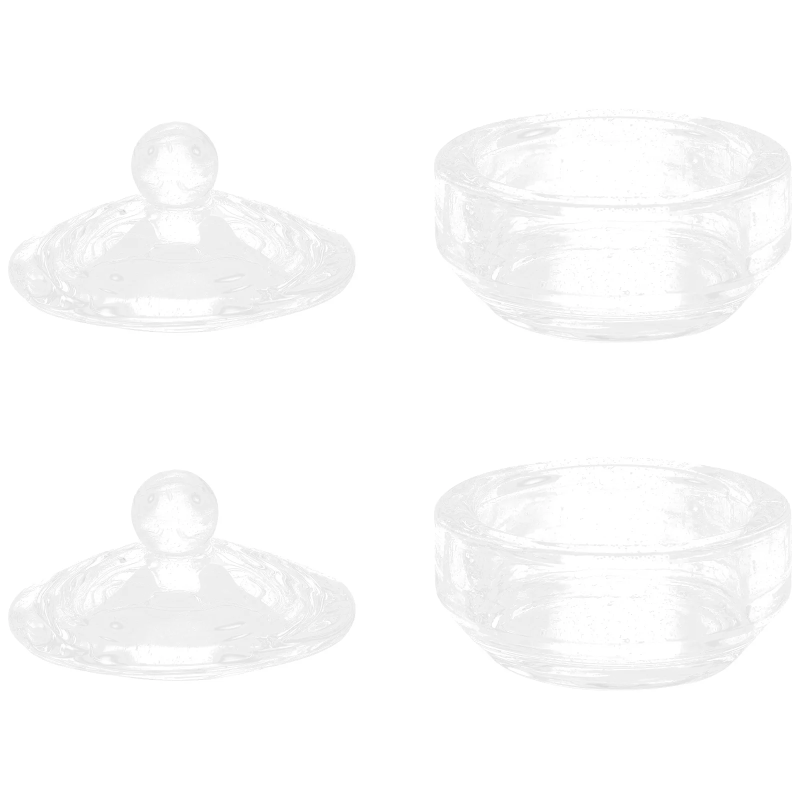 Gobelets à ongles en cristal, plat rond en verre pour porte-poudre acrylique, fournitures de manucure pour Nail Art, plat Dappen pratique, 2 pièces