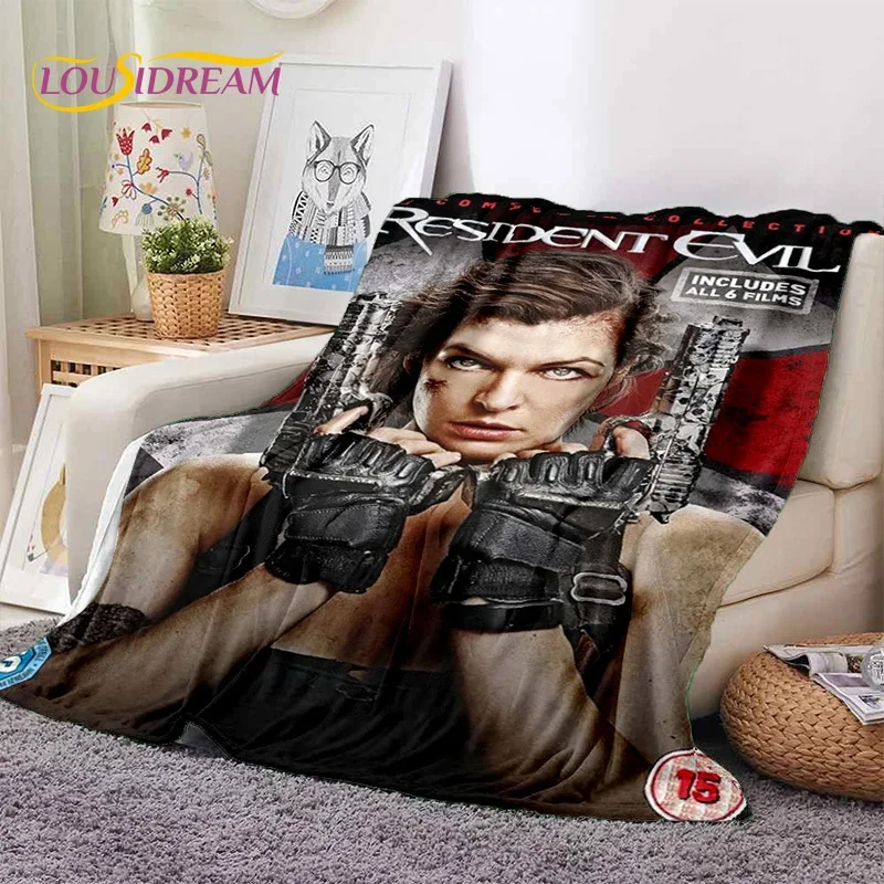 Horror Games R-Resident Evil Soft Flannel Blanket for Beds Bedroom Sofa Picnic,Throw Blanket for Cover Outdoor Leisure Nap Gift