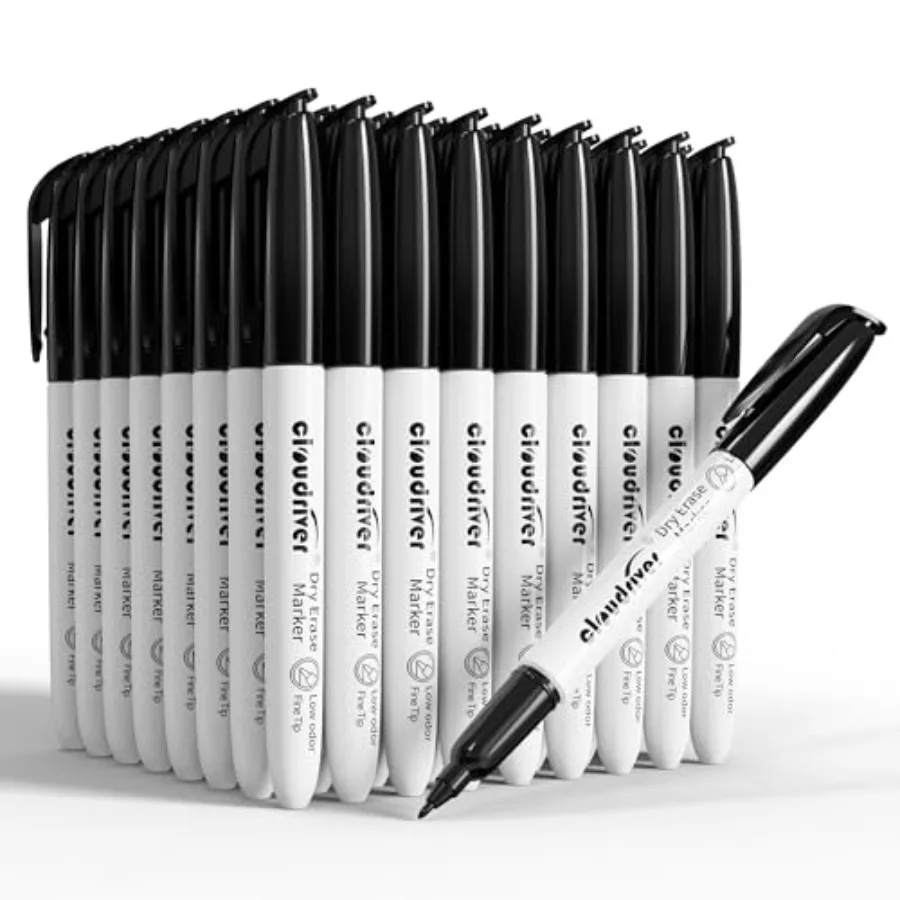 Dry Erase Markers Ulta Fine Tip, 72 Pack Black Whiteboard Marker, 0.7mm, Low Odor, For Office And Home
