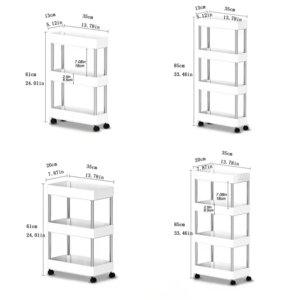 Narrow Storage Cabinet – Slim Floor-Standing Kitchen, Bathroom & Living Room Organizer 2