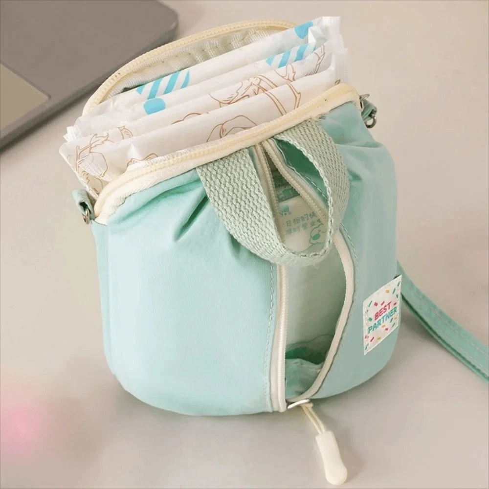 Tragbare Kleine Damenbinden-Aufbewahrungstasche Macaron Reise-Toilettenartikel Kosmetiktasche Make-up Organizer Vielseitig Einsetzbar – Detail 7