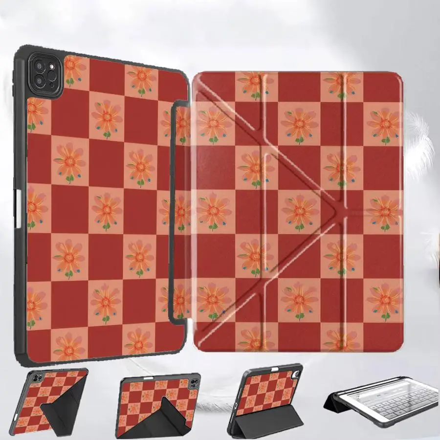 

Чехол-подставка с принтом в клетку Daisy для планшетов iPad Mini 6, 7, Air 4, 5, M3, M2, M4, 11 дюймов, Pro 11-го, 10-го, 9-го, 8-го, 7-го поколений, 12.9 дюймов Pro