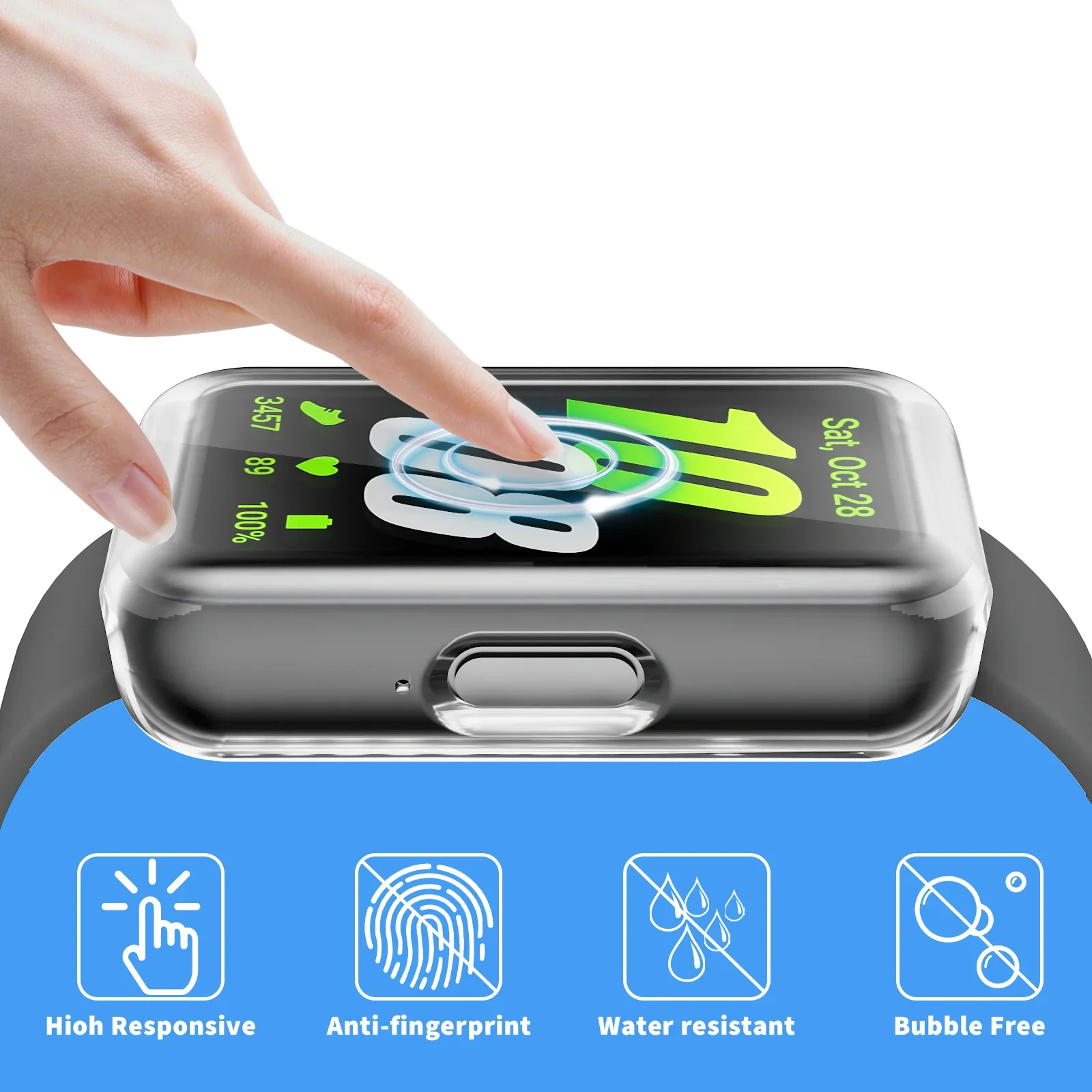 Watch Case For Samsung Galaxy Fit 3 Soft Protector Bumper Protector Screen Shell Samsung Galaxy fit 3 Full Coverage Glass Shell