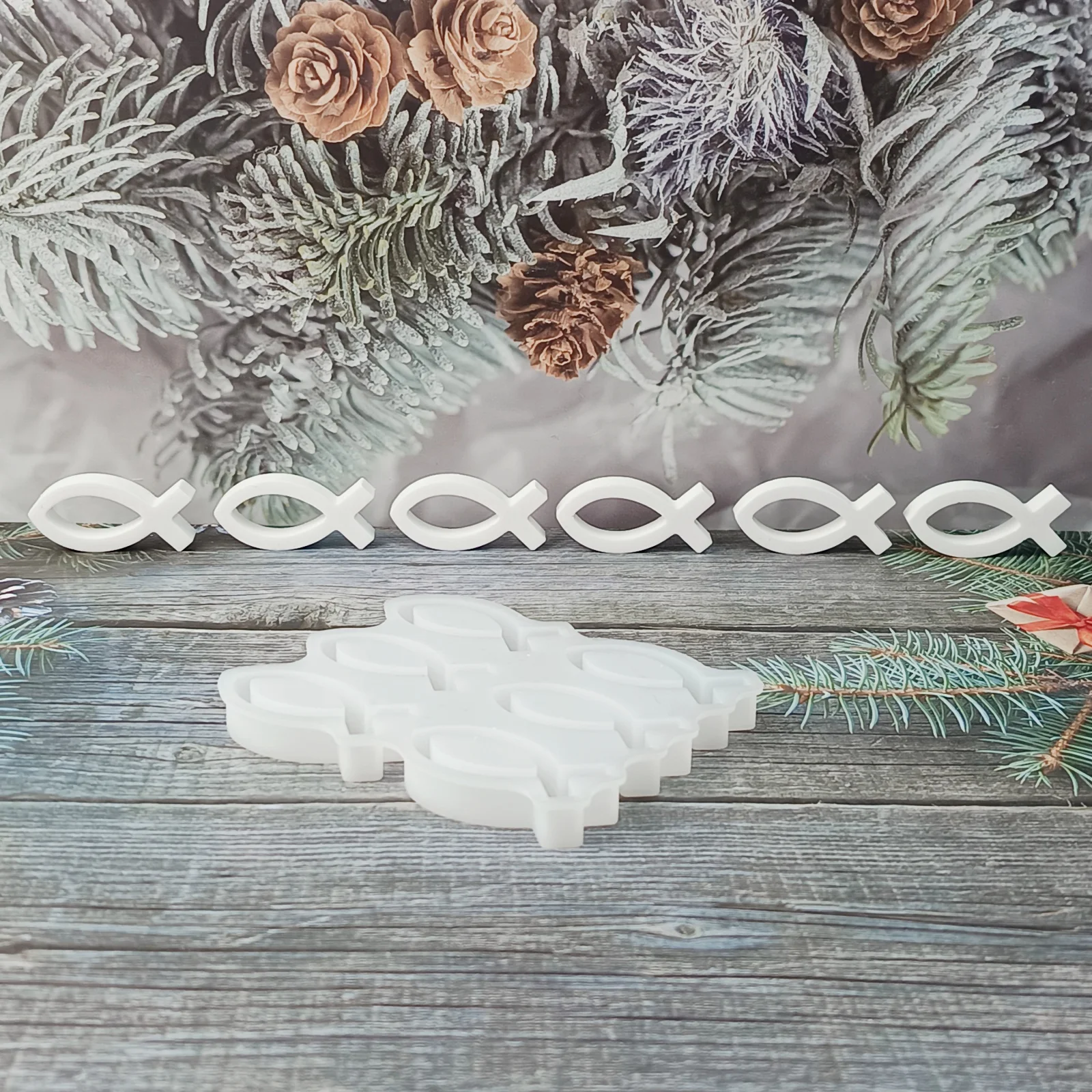 Resin Mold Non-Stick Cement Mold Fish Shape Silicone Mold Reusable For Gift Making Art Projects Home Decor