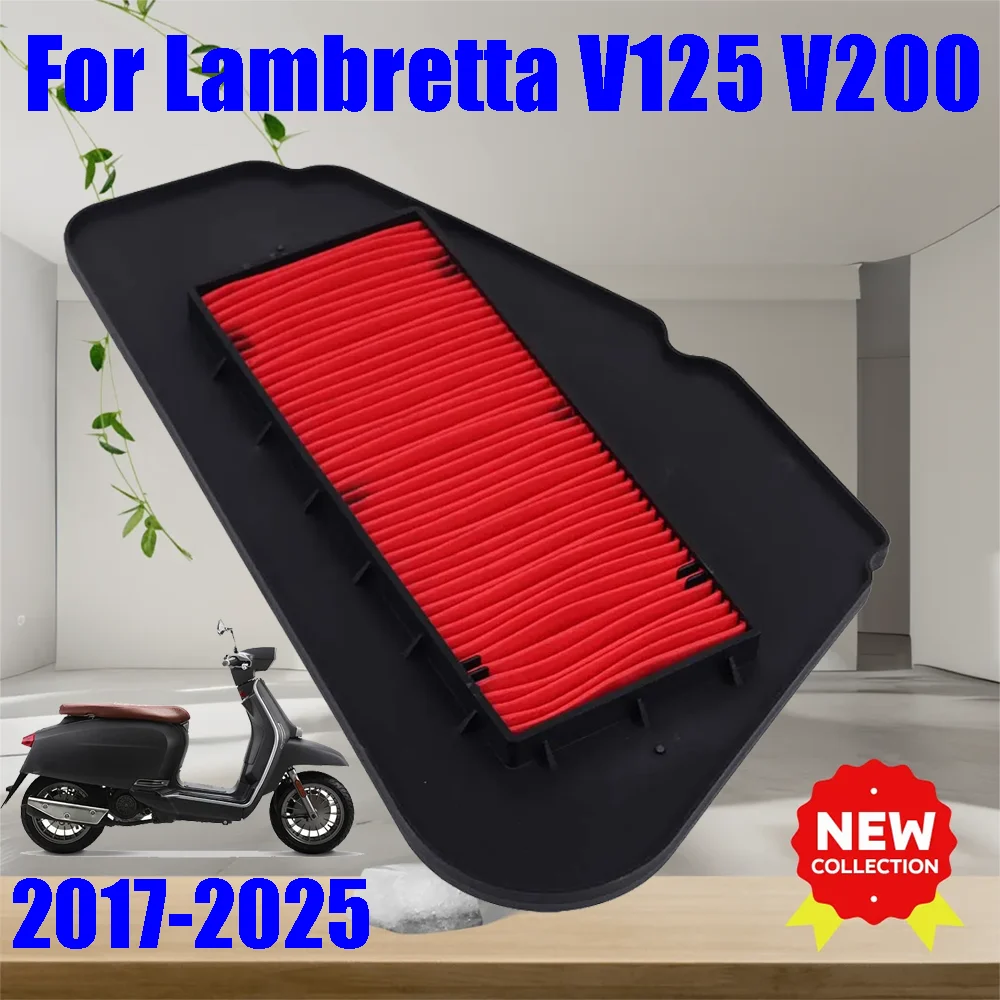 Acessórios para motocicleta, filtro de ar mais limpo, elemento de entrada de ar, peças de moto para lambretta v125 v200 especial v 125 200 2017 - 2025