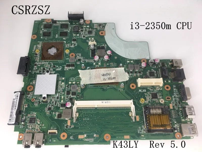 Original For ASUS K43LY Laptop motherboard REV  5.0 SR0DQ i3-2350m CPU Test all functions 100%