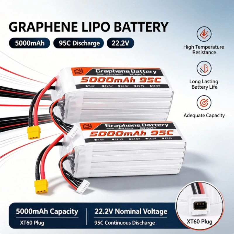 Lipo Battery 6S 5000mAh XT60 XT90 EC5 95C 22.2V RC Lipo Battery for Quadcopter Airplane Car Truck 500 600 Helicopter