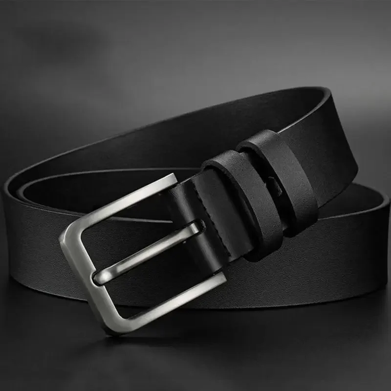 

Business Leisure Men's Alloy Square Pin Buckle Belts Male Famous Brand Luxury Designer Pu Leather Jeans Belts for Men