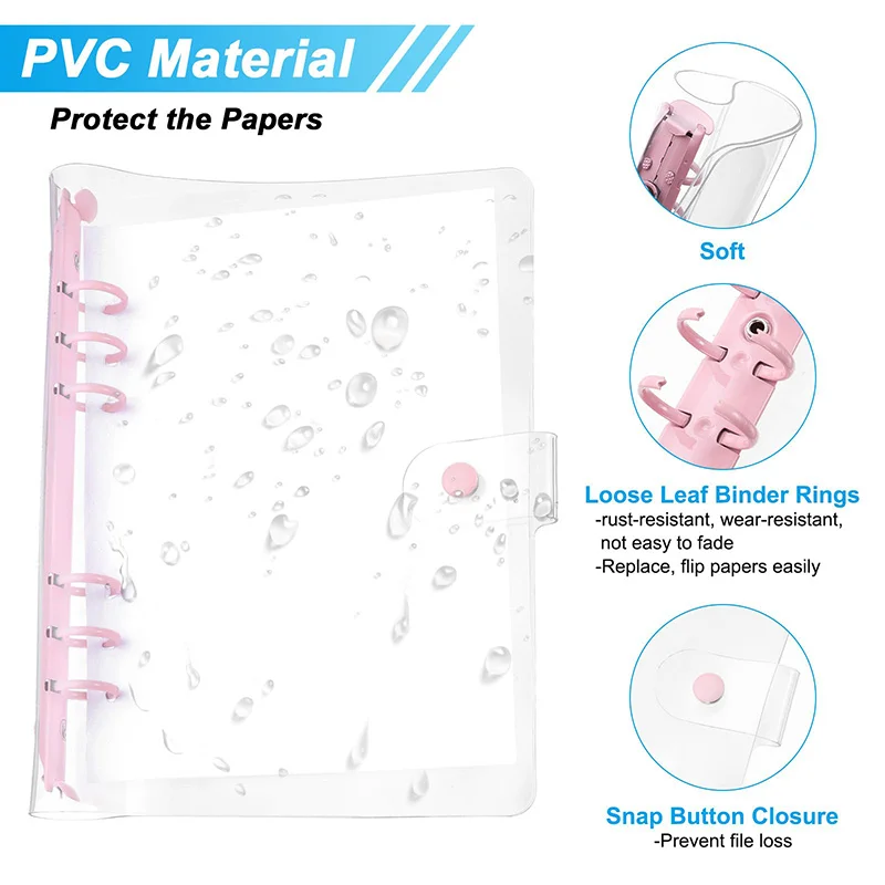 محفظة PVC A6 مجموعة نظام المظاريف النقدية للكمبيوتر المحمول مع جيوب الموثق لمنظم فاتورة توفير الميزانية المالية #2
