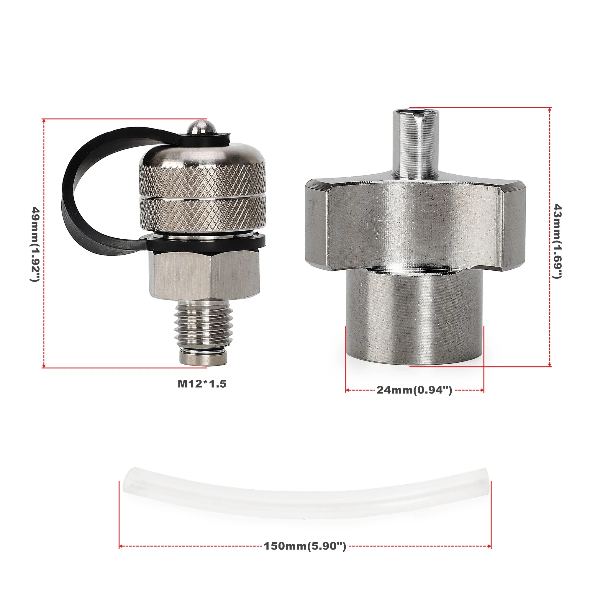 Aluminum Alloy Quick Twist Oil Drain Valve oil drain Valve Quick Drain suitable For M12*1.25 M12*1.5 with hose attachment