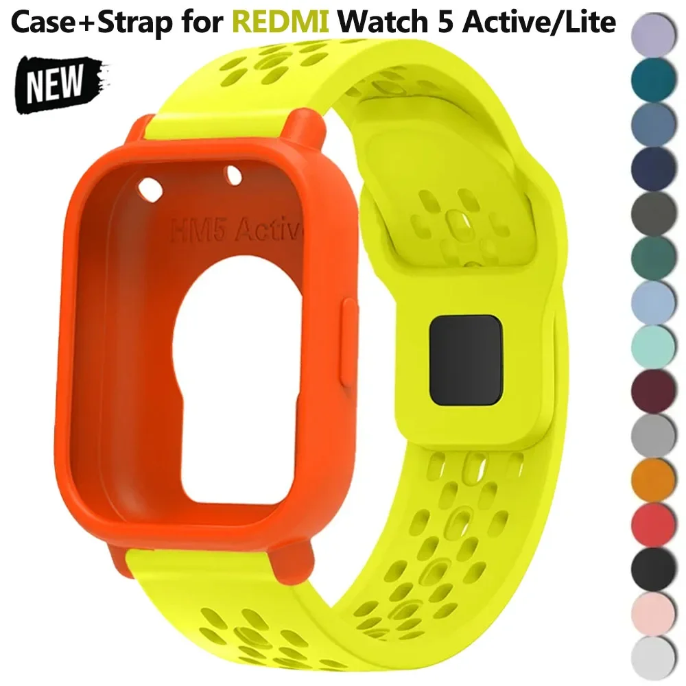 

Soft Case For Redmi Watch 5 Active Silicone Strap Cover Sport Wristband Correa For Redmi Watch 5Lite Band Shell Suit Accessories