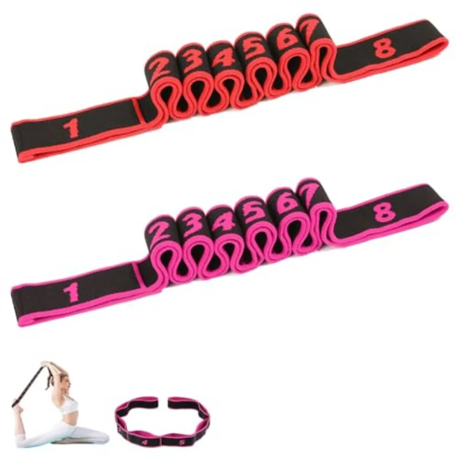 Fitness Resistance Bands with Handles Adjustable 8-Section Elastic Training Bands for Stretching and Yoga Clear Markings Black