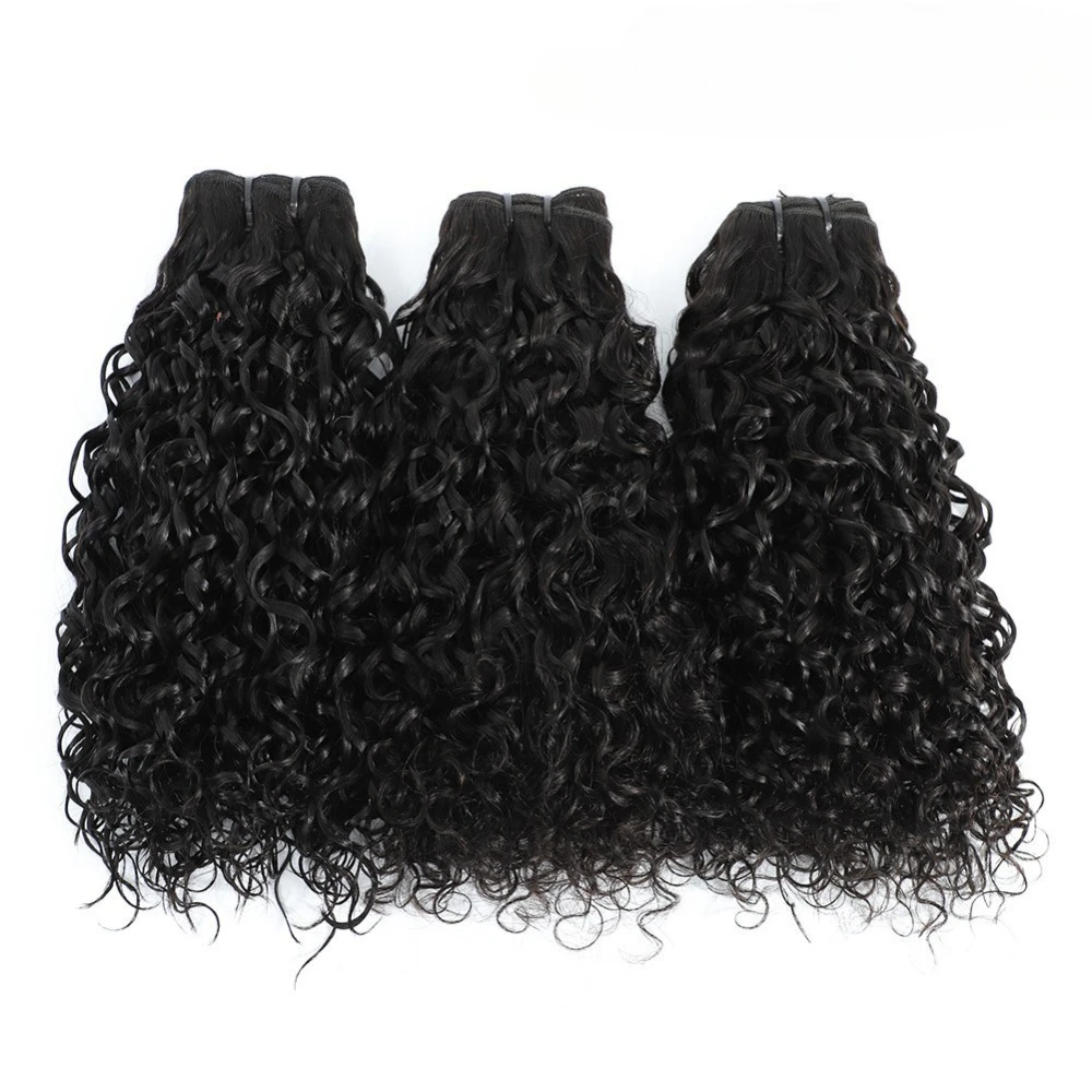 Super Double Drawn Pixie Curly Echthaar-Weft-Bündel 1 Stück, natürliche Farbe für Frauen, Alltag, Hochzeit, Party, Festival, natürlicher Look – Detail 4