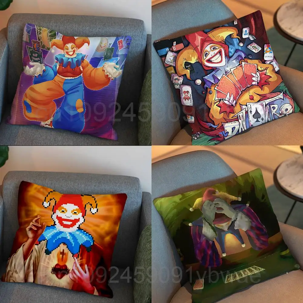 game Strange Balatro Pillow Case Square Double-Sided Printing Short Plush Sofa Cushion Cover Bedroom Bedside Pillow