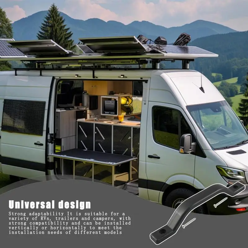 

RV Door Handle Replacement Black Door Handle Anti-Slip Safety Grab For Elderly Heavy Duty For Trailers Door Motorhome