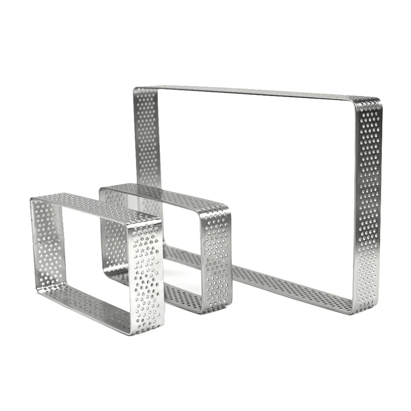 304 Stainless Steel Rectangular Shaped Cake Mold Stainless Steel Rectangular Tart Ring Punching Cake Ring Baking Gadgets