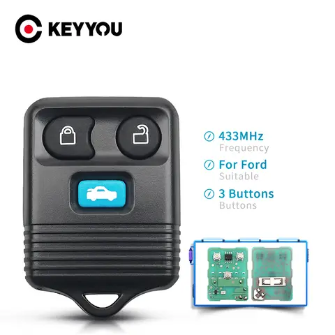 KEYYOU For Ford Transit MK6 Connect 2000 2001 2002 2003 2004 2005 2006 Car Key Fob 4 Buttons Remote Car Key Keyless Entry Fob