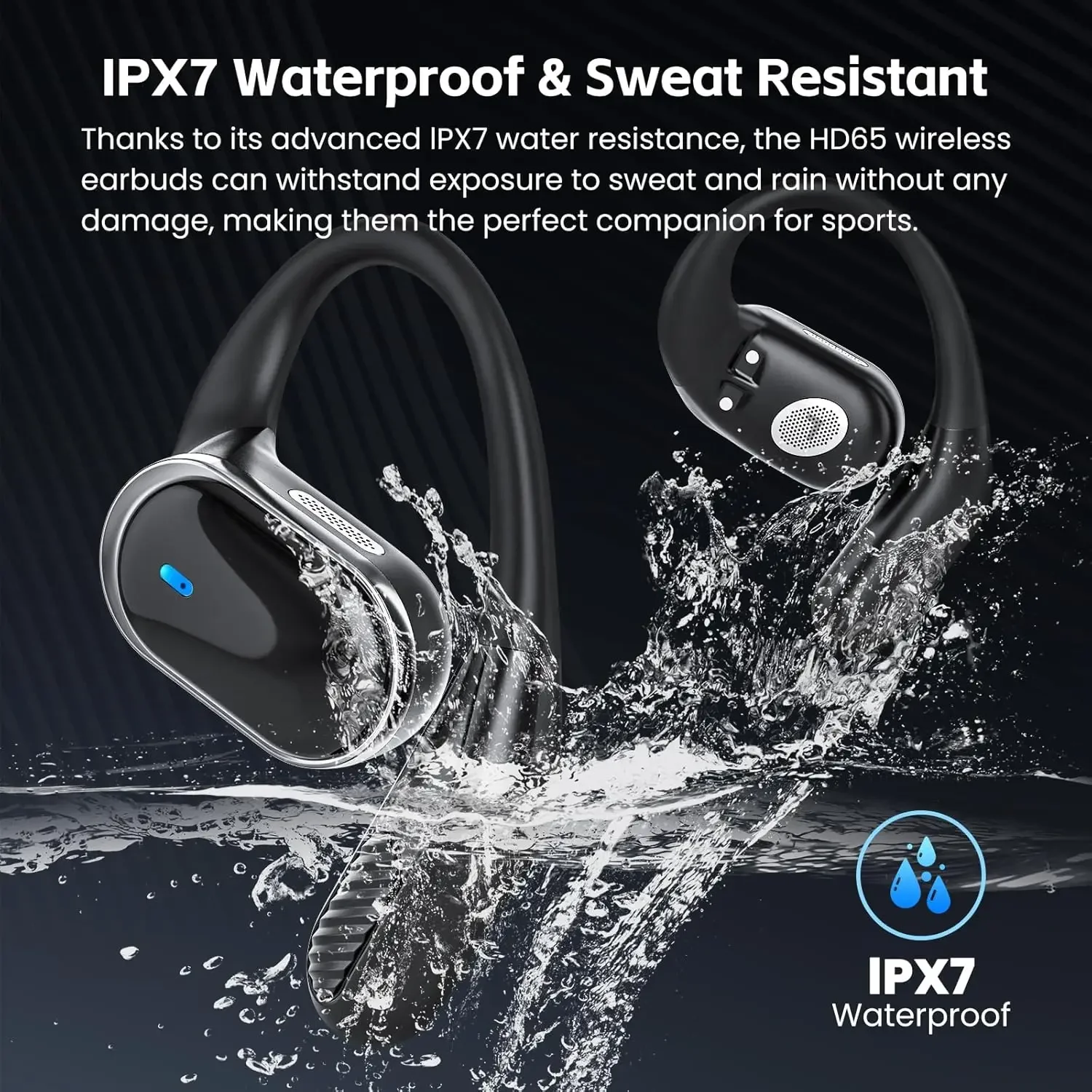 Bluetooth 5.4 Headphones Ear Hook Earphones Wireless Earphones HiFi Stereo Waterproof Headset Noise Reduction Earbuds for Xiaomi