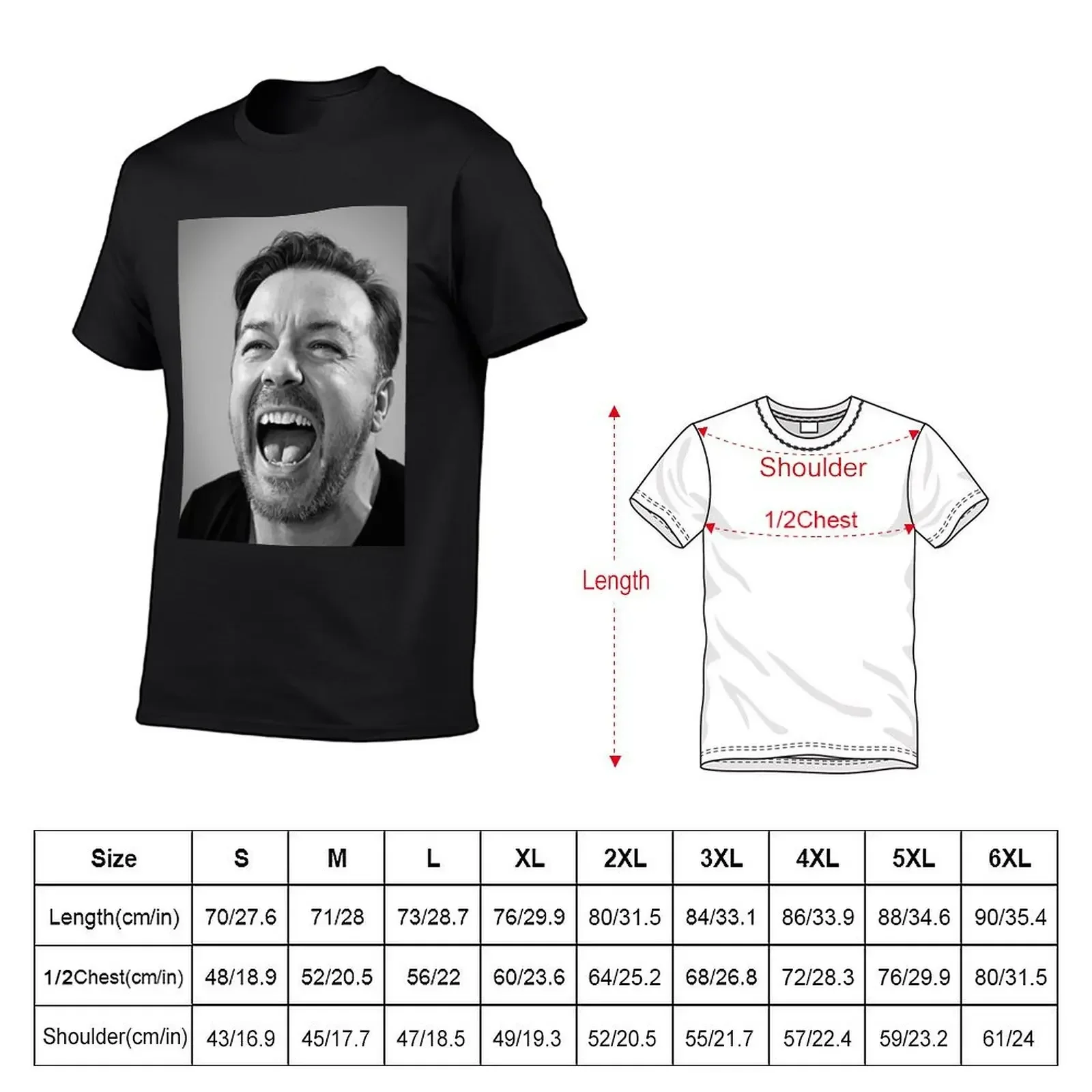 Ricky Gervais laugh T-Shirt aesthetic clothes tees fitted t shirts for men