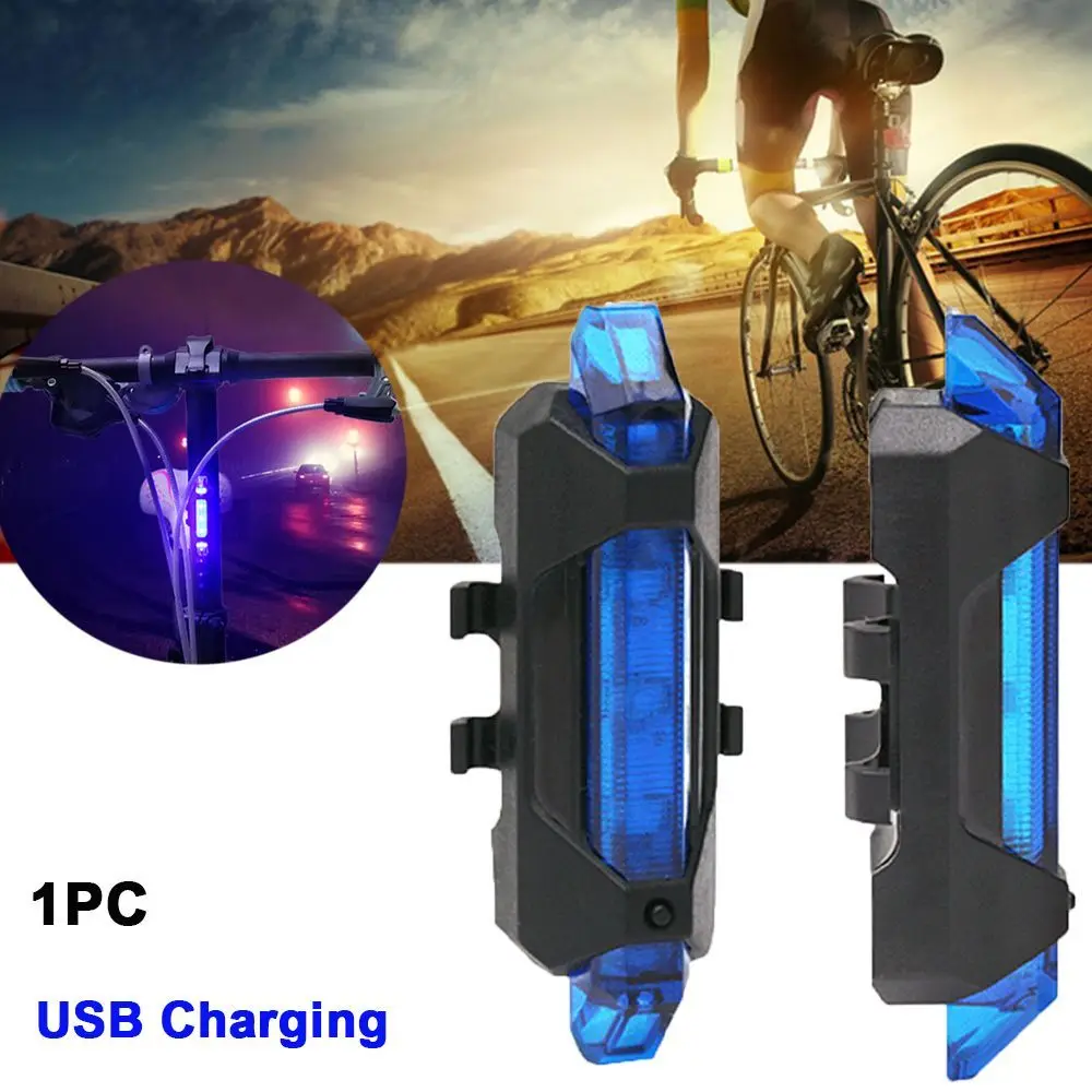 Rechargeable Blue Light USB Charging Super Bright LED Warning Lights Mountain Bike Taillight Bike Tail Light Bicycle Taillights