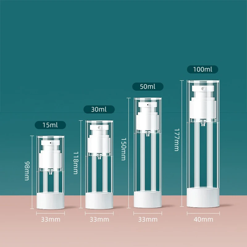 15/30/50/80/100ml Vacuum Lotion Spray Bottle Travel Portable Refillable Bottles Clear Airless Cosmetic Cream Pump Bottle