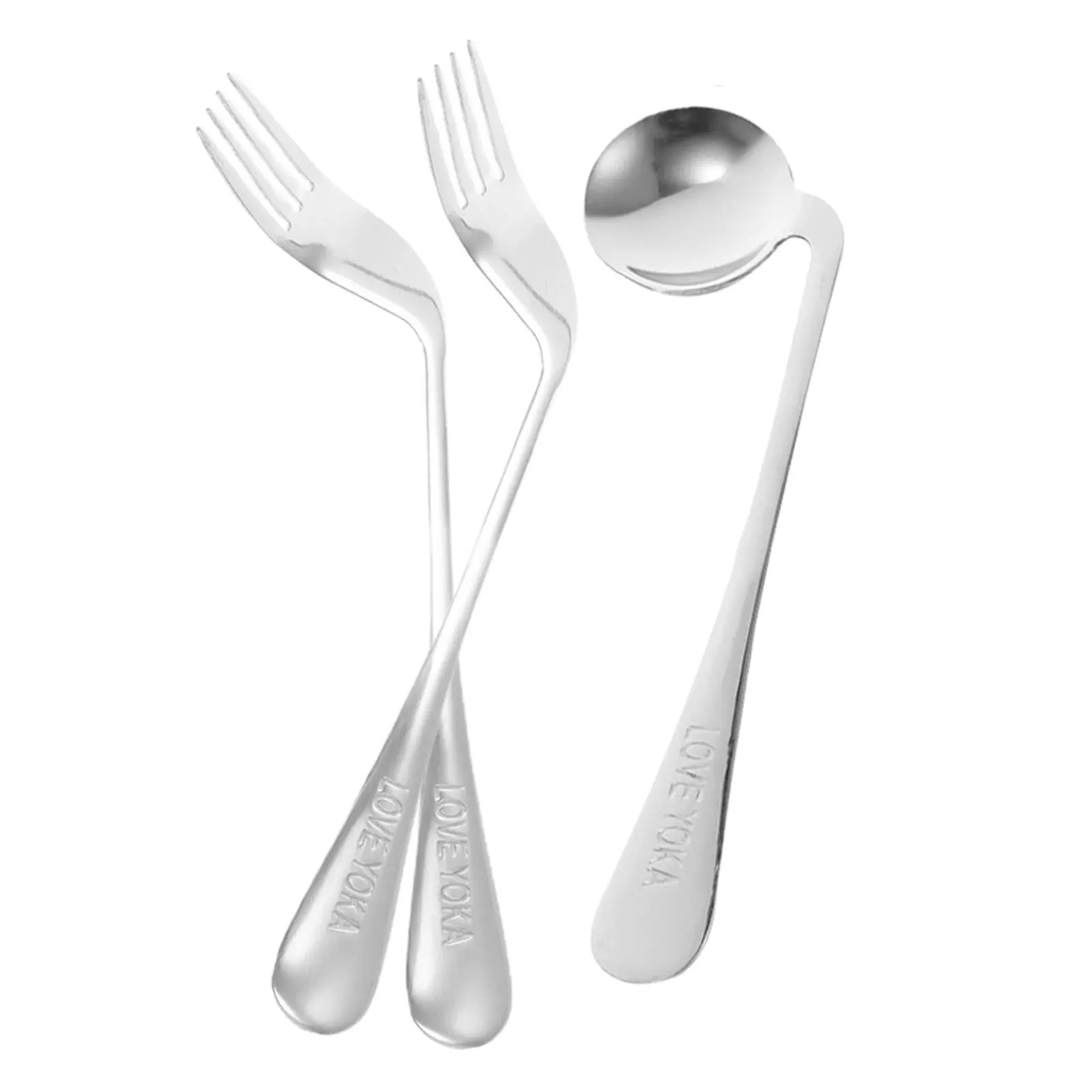 

1Set Angled Spoon Feeding Utensil Ergonomic Lightweight Stainless Steel Assist Tableware for Elderly Patients Self-Feeding Aid