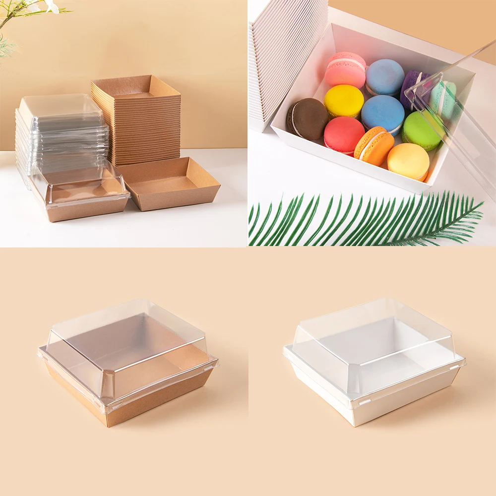 20/40/60pcs Small Charcuterie Boxes with Clear Lids Disposable Food Containers Dessert Boxes for Sandwich Cookie Cake Slice