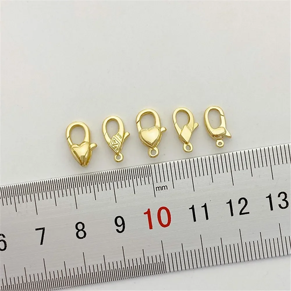 

14K Gold-Color Korean Lobster Buckle Love Spring Buckle Handmade DIY Bracelet Necklace Connection Closure Buckle Accessories