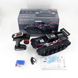 Full Scale Spray Rc Drift Tank 1:12 Alloy High-Speed Regulate Tracked Tank Car Rotate In Place Led Headlights Electric Toys Gift