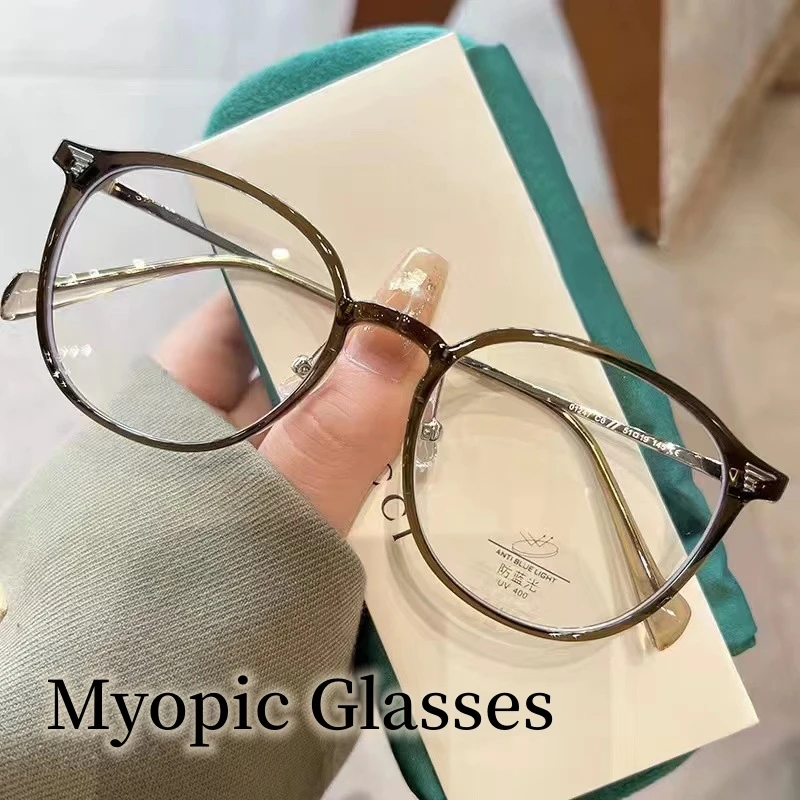 

Blue Light Blocking Myopic Glasses Ultralight Optical Spectacles Vision Care Eyeglasses Vintage Transparent Prescription Eyewear