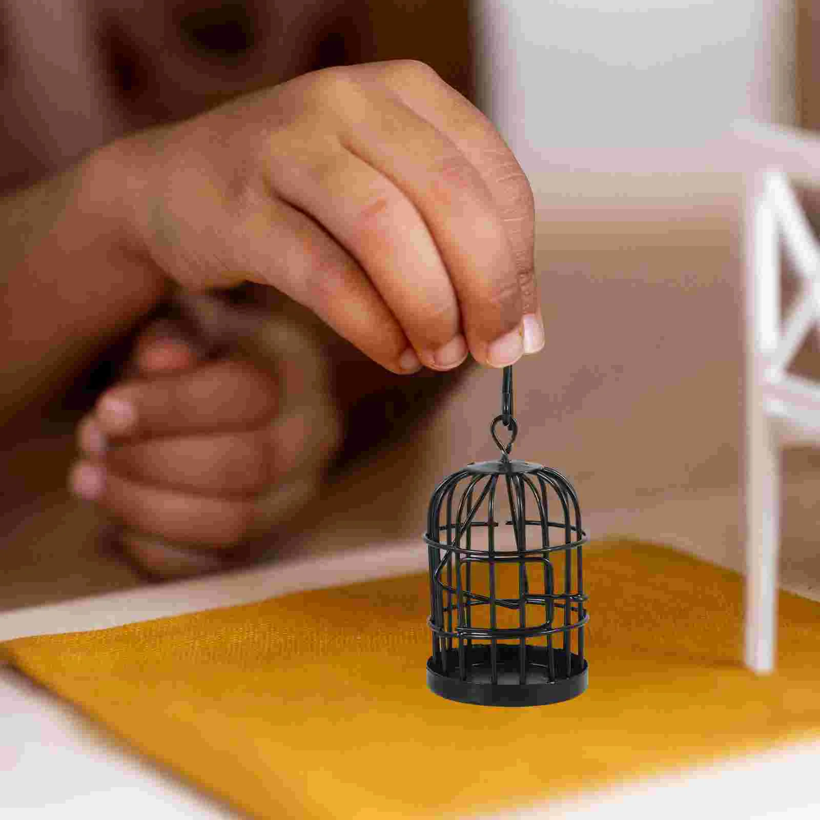 

House Birdcage Mini Gift Miniature Model Ornament Ornaments Cages