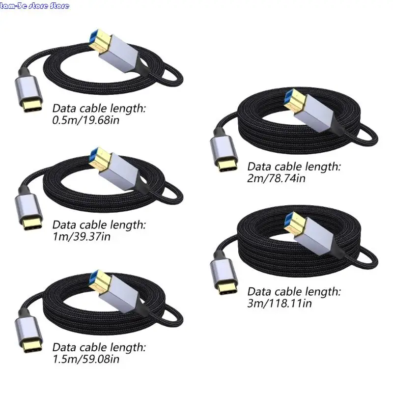 

D0UA Тип C в USB B ПРИНТЕР Кабель 5 Гбит / с быстро скорость передачи данных для сканеров Внешние док -станции Внешнее жесткие