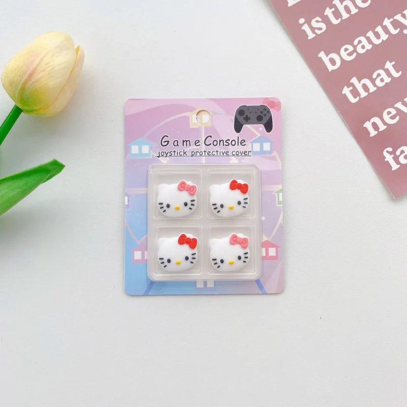 Sanrio Hello Kitty Cute Silicone Joycon Thumb Stick Grip Cap Joystick Cover For Switch PS4/5 Joy-con Controller Thumbstick Case