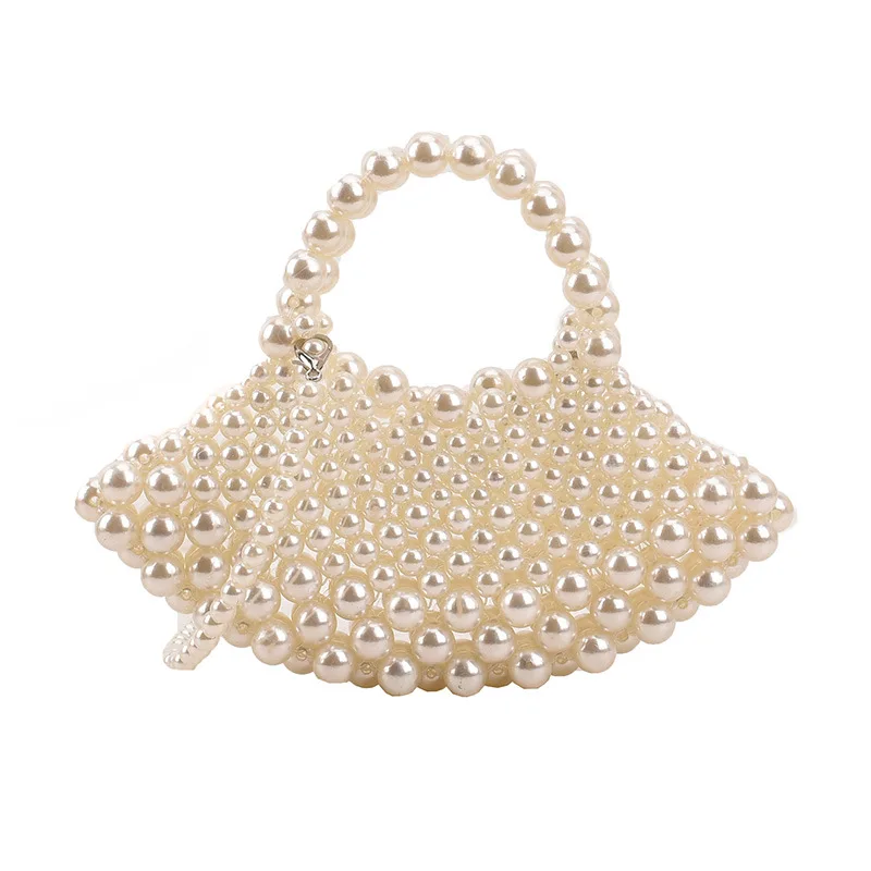 Handmade Woven Beaded Pearl Bags For Women Handbags 2023 New Elegantly Feminine Beach Vacation Clutch Party Bags