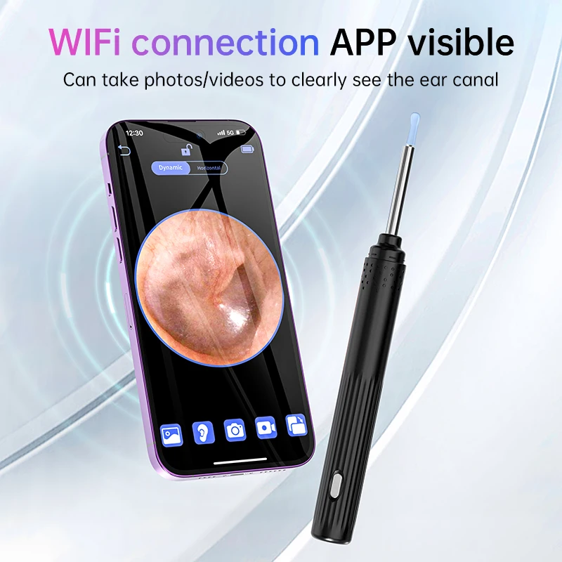 KERUI Smart Visual Ear Sticks Otoscope 5MP Endoscope Camera Wax Removal Tool Earpick Mini WIFI Camera Health Care Ear Cleaner