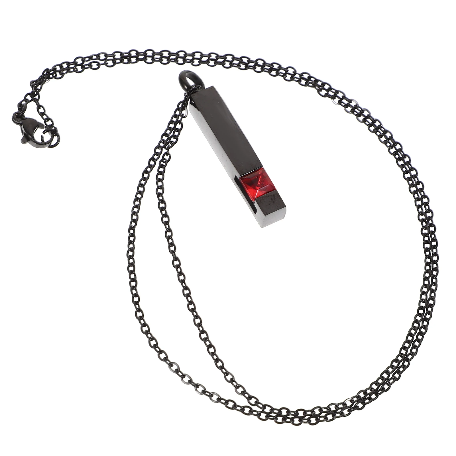 

Stainless Steel Ashes Necklace Urn Black January Birthstone Openable Pendant Jar Women Keepsake Memorial Lightweight Durable