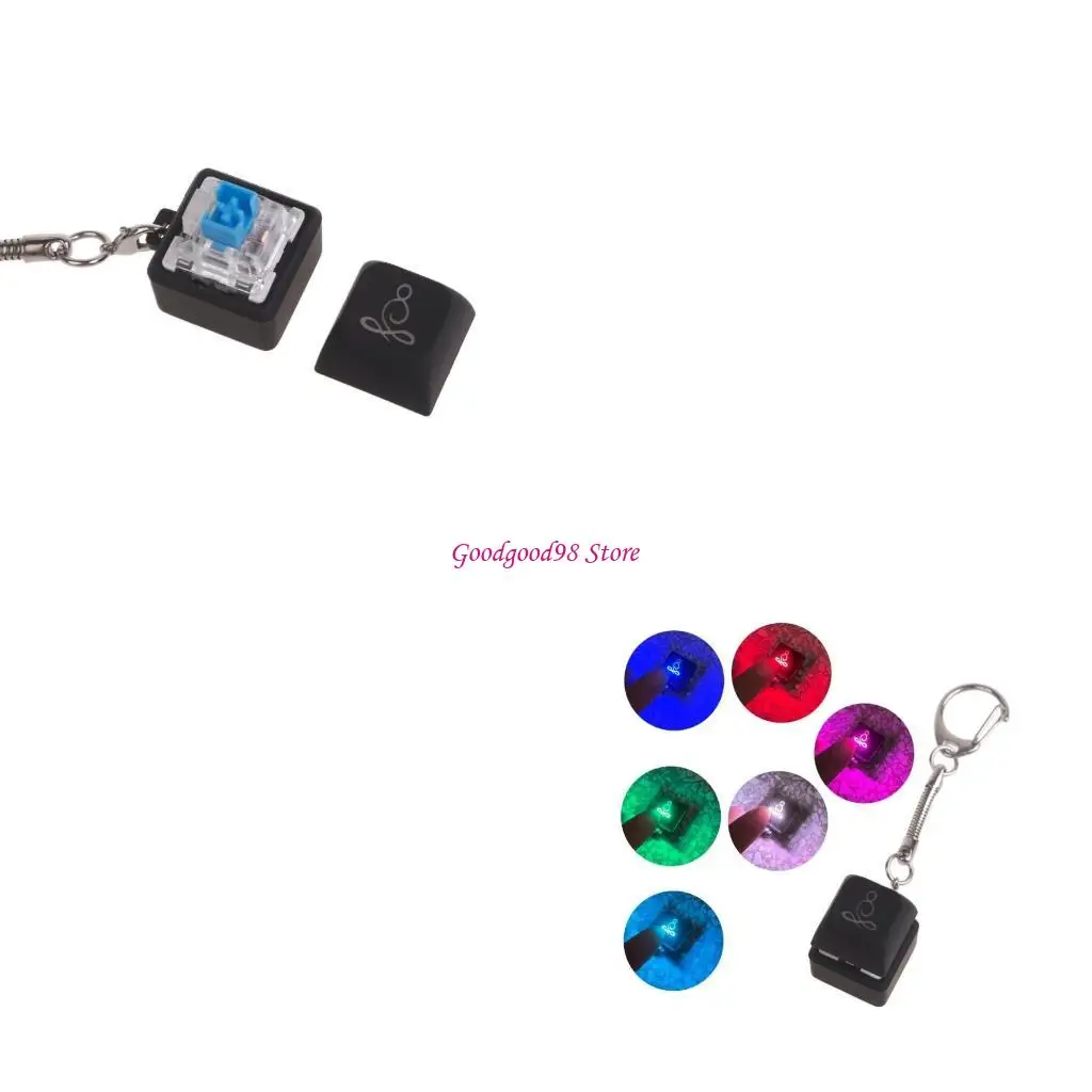 

1PC RGB LED Mechanical Keyboard Switch Keychain Light Up Backlit Keyboard Test