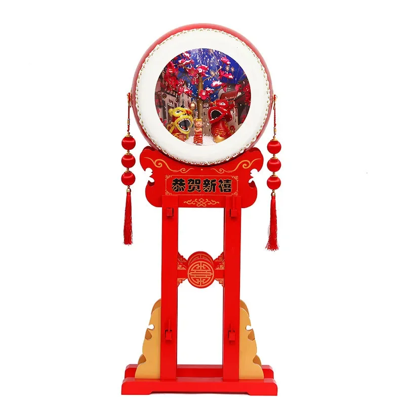 Creative Chinese New Year Decorations Giant Gongs and Drums Ornament Set for Hotel Shopping Mall Festival Atmosphere Props
