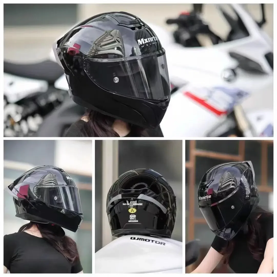 Mxnrte-Casque de moto intégral tout-terrain, grande aile arrière personnalisée, casque de moto anti-collision