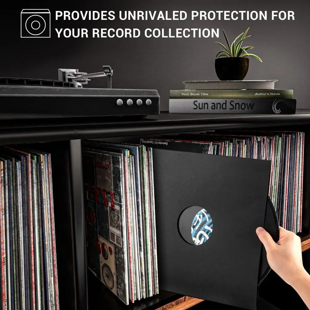 New 7/10/12 Inch Vinyl Record LP Jackets Kraft Paper Black Cardboard Vinyl Record Covers Album Covers