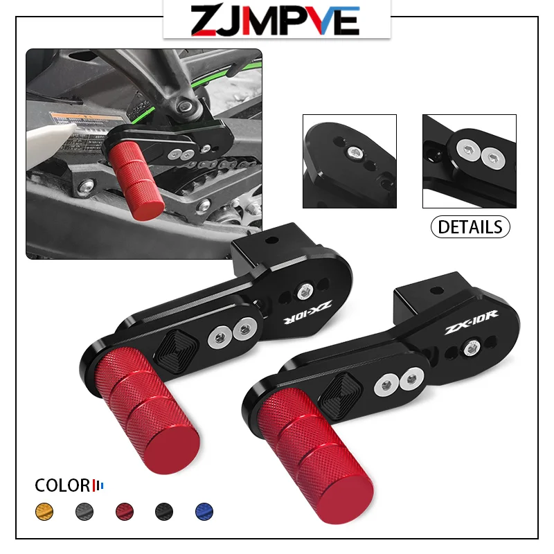 

New Motorcycle Multi-angle Telescopic Adjustable Foot Pegs Footrests CNC Rear Rider Footpegs Pedals For ZX-6R ZX636 ZX-10R ABS