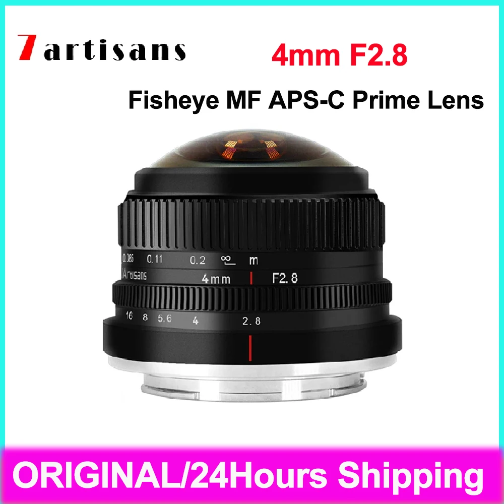 7artisans 4mm F2.8 225Degree Circular Fisheye MF APS-C Prime Lens For Sony E Fujifx Micro 4/3 Canon EOS-M Mount Cameras