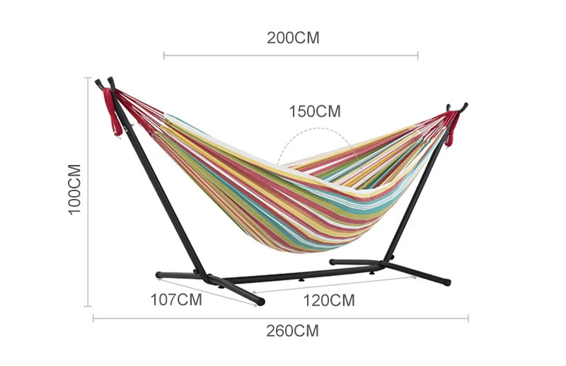 2 Person Hammock with Space Saving Steel Stand Garden Yard Outdoor 450lb Capacity Double Hammocks and Portable Carrying Bag