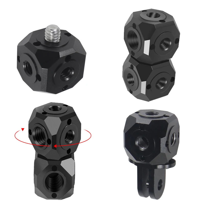 Vielseitiger Mini-Magic-Cube-Adapter mit Schraubenloch ARRI 1/4 3/8' für GoPro 13 Insta360 X4 Osmo Blitzlicht Stativhalterung – Detail 1