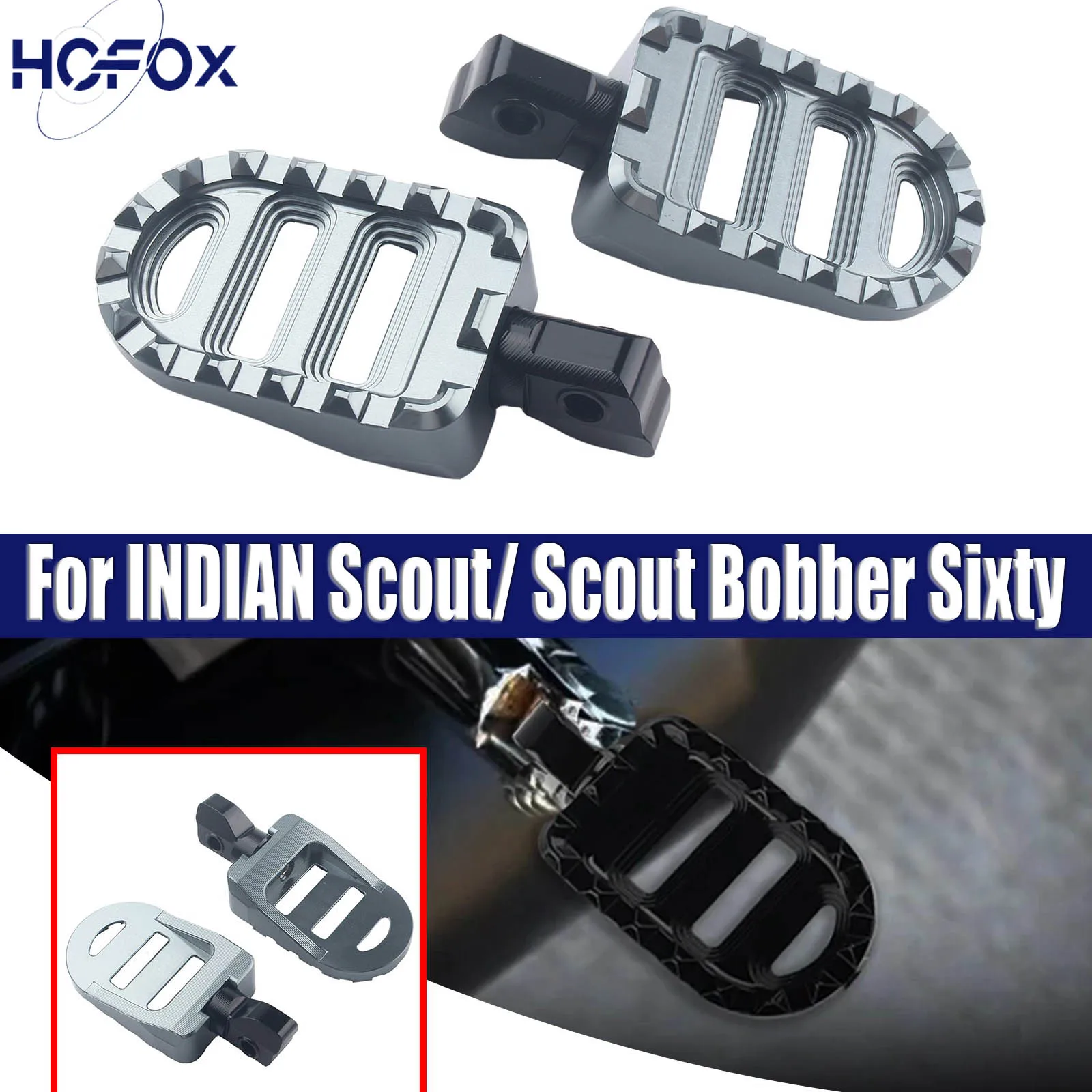 

Front Foot Pegs Adjustable Footrests For INDIAN Scout/ Scout Bobber Sixty 2015-2023 Scout Bobber 2018-2023